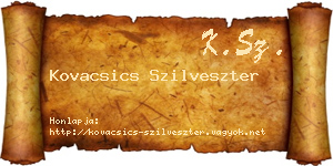 Kovacsics Szilveszter névjegykártya