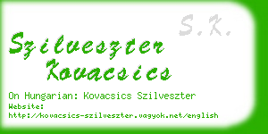 szilveszter kovacsics business card